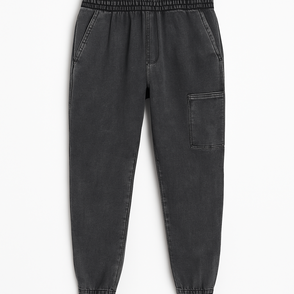 Charcoal Denim Joggers - Kievylan Pants