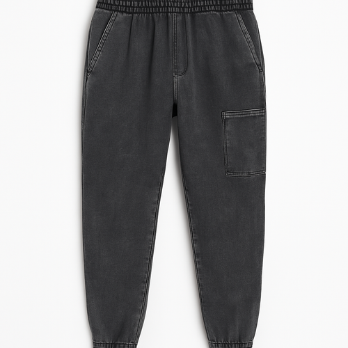 Charcoal Denim Joggers - Kievylan Pants