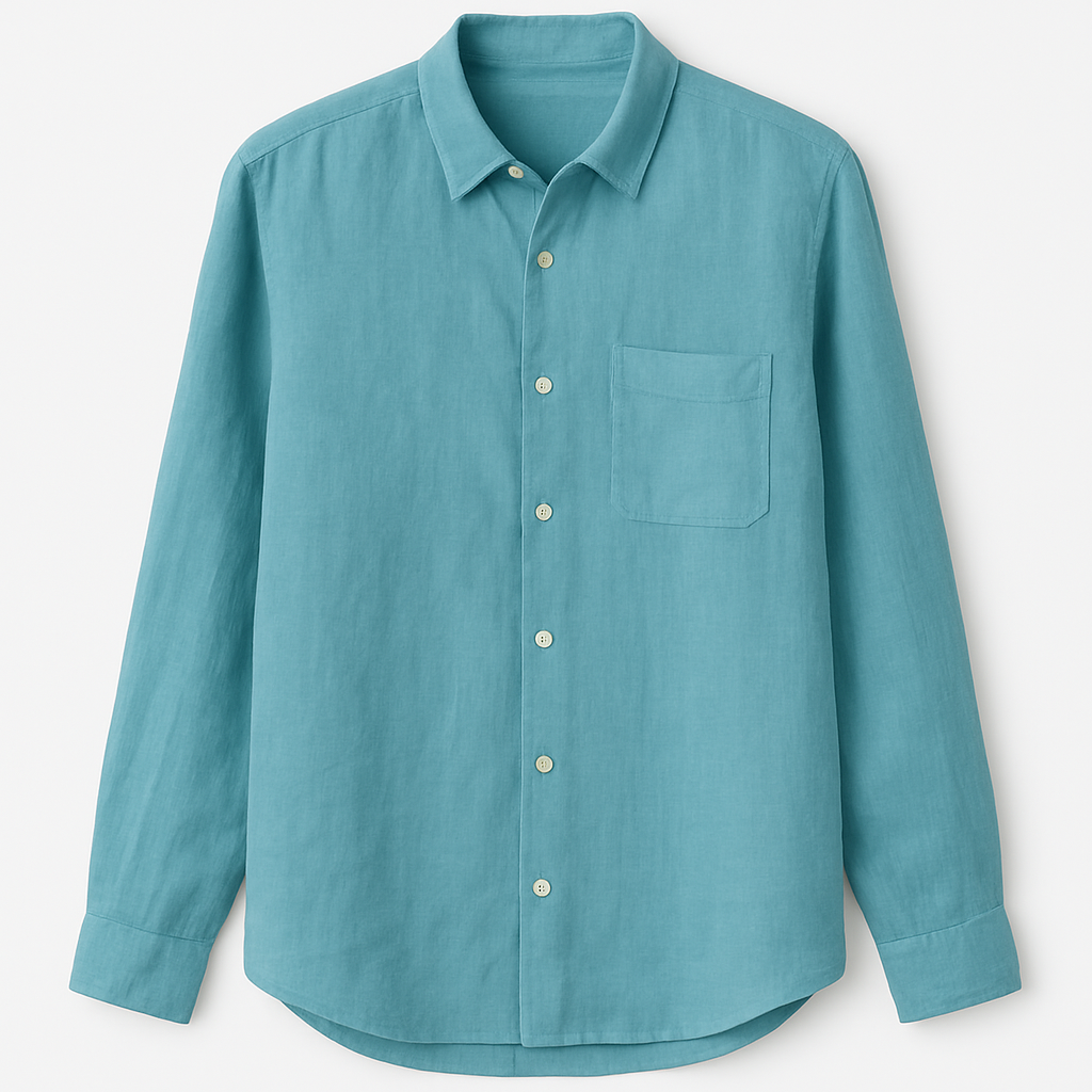 Turquoise Linen Shirt - Kievylan Shirts